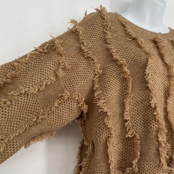 Fringed Chunky Knit Sweater Mainstrip Size Oversized Small - Picture 3 of 9